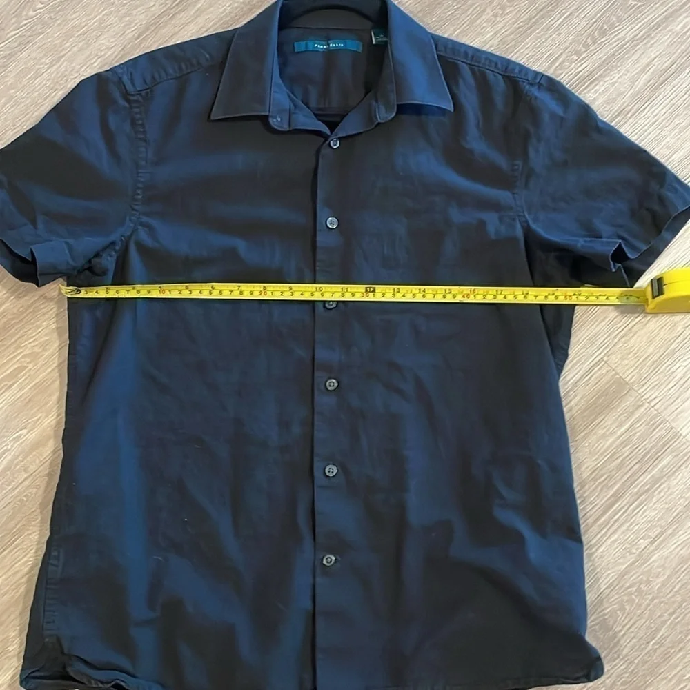 Perry Ellis Men’s Button Front Medium Black 100% Cotton Classic Contemporary